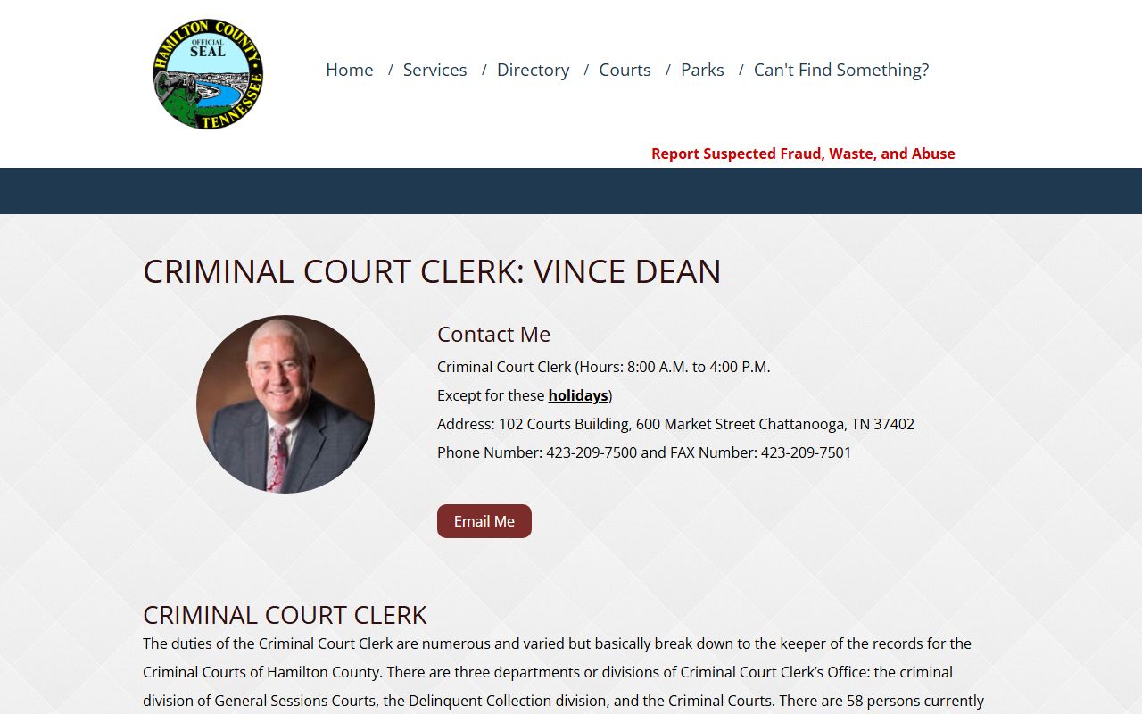 Hamilton County Circuit Court Clerk background check records