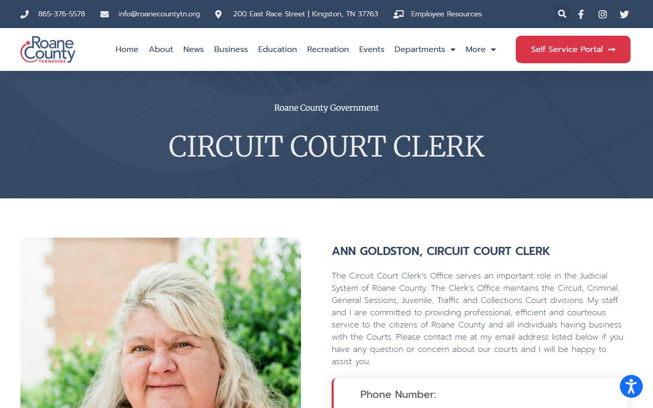 Roane County Circuit Court Clerk background check records