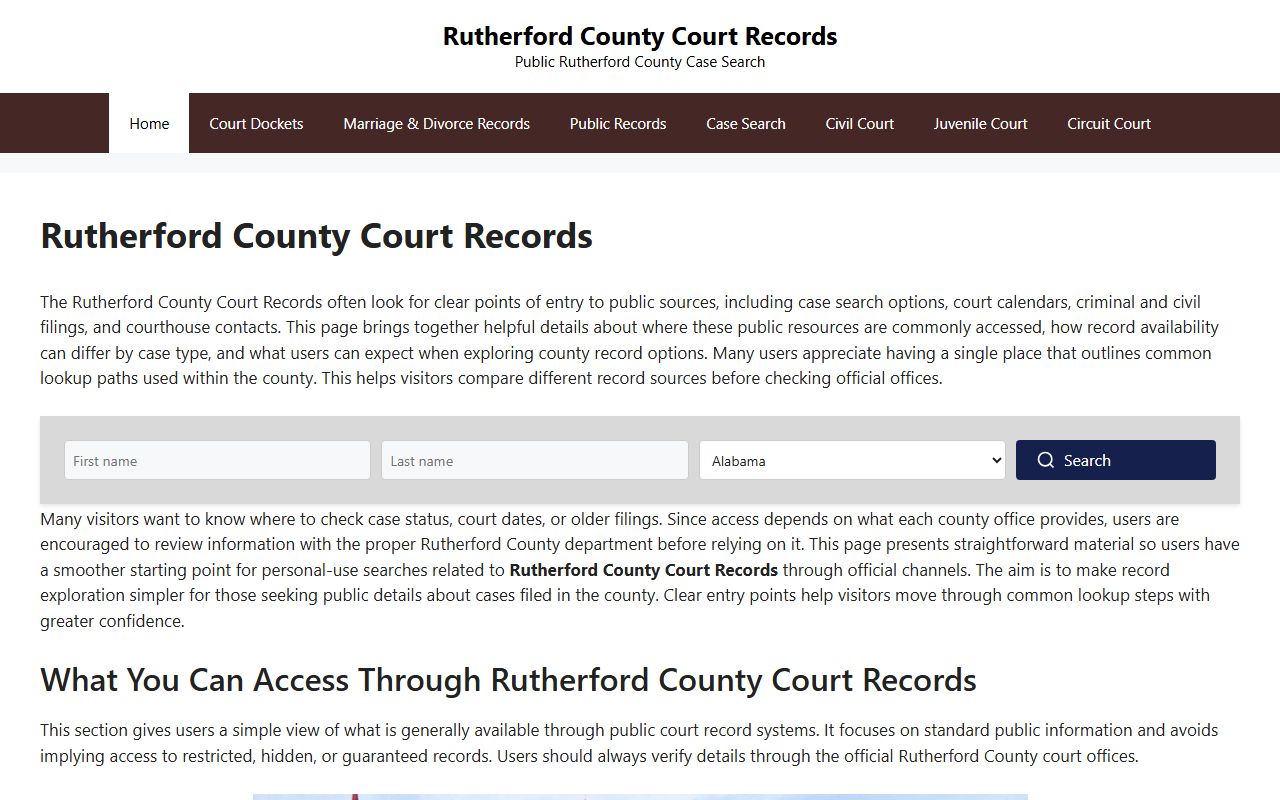 Rutherford County Circuit Court Clerk background check records