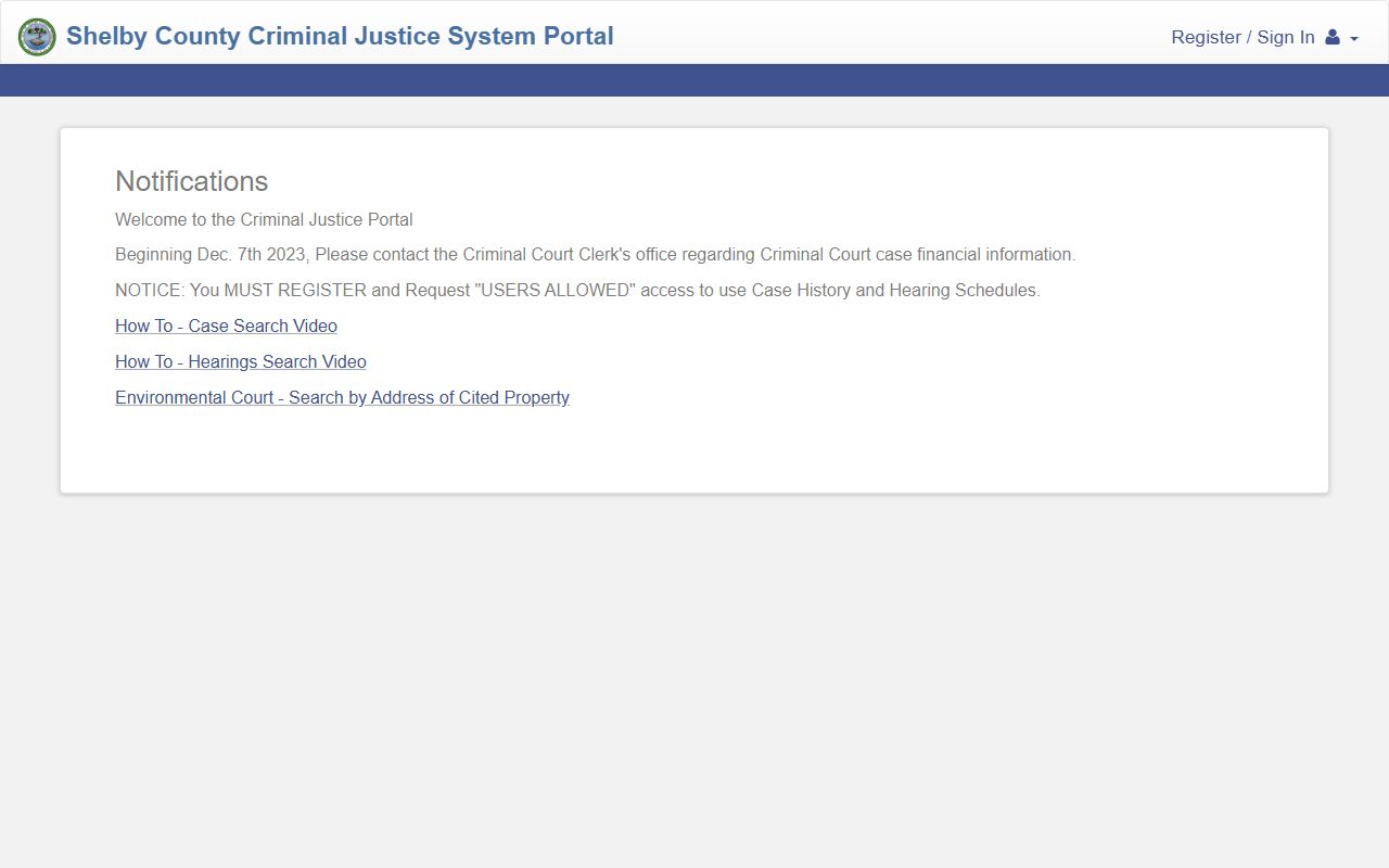 Shelby County Circuit Court Clerk background check records